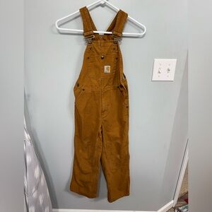 Carhartt Youth Boys Size 7 Durable Canvas Double Knee Non-Insulated Bib Overalls